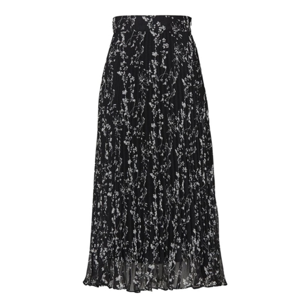Ba&sh Black Pleated Midi Skirt